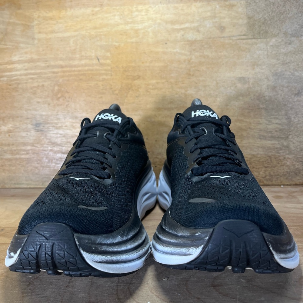 Hoka One One Bondi 8 REFLECTIVE Womens Size 9 Running Shoes Sneakers Black - Picture 2 of 12